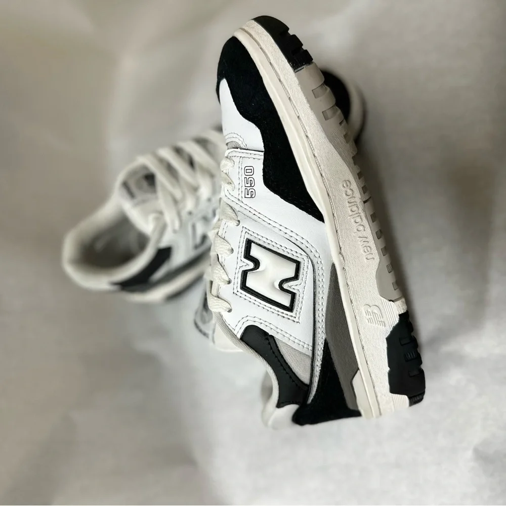 New Balance Kids' Black and White Sneakers